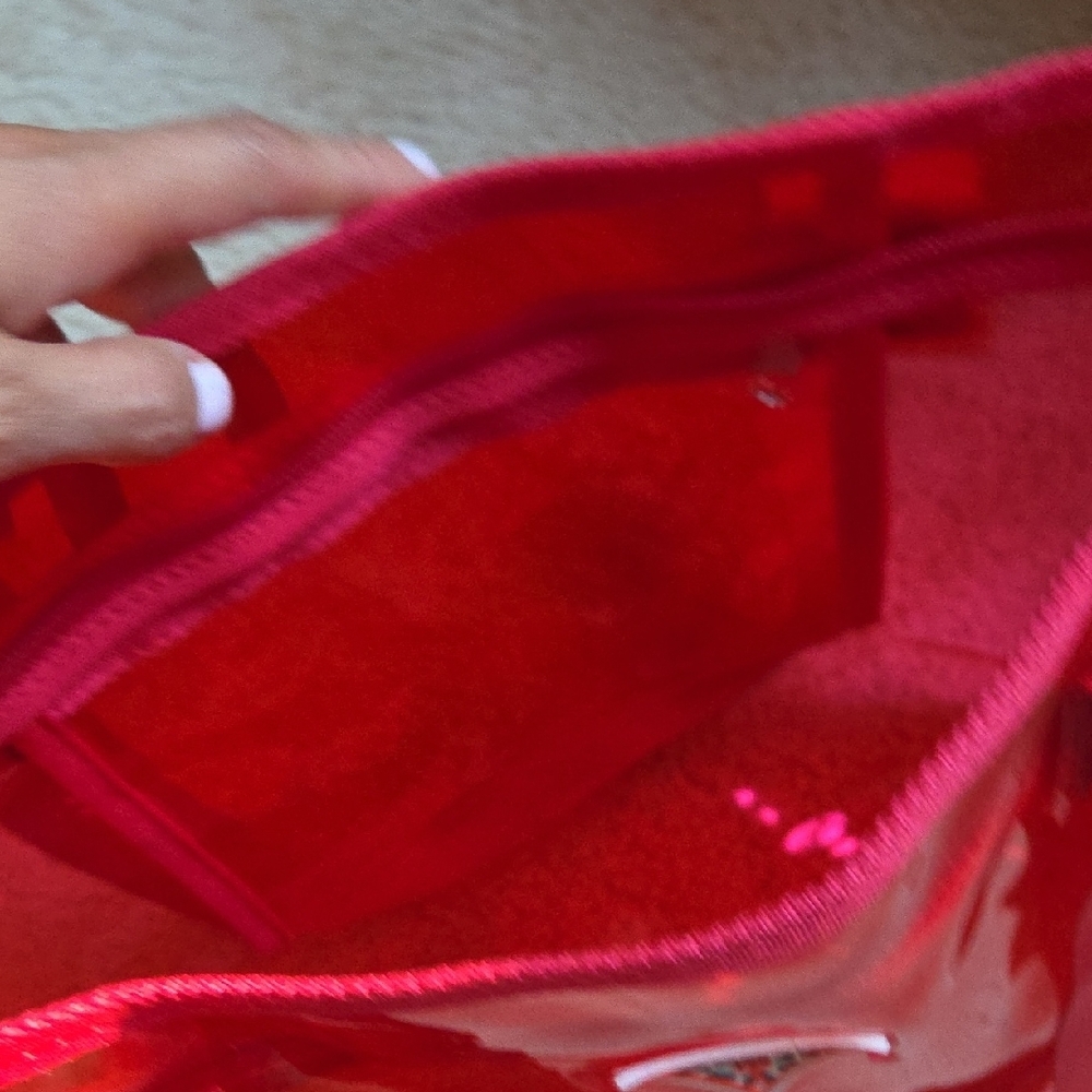 Guess Red Clear Tote - Picture 5 of 9